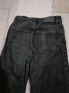 Stylish Black Distressed Wide Leg Jeans