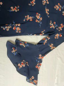 Boho Chic/ Vintage Navy Floral Bell Sleeve Dress