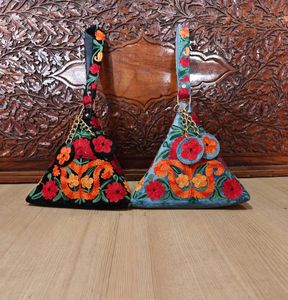 Embroidered Triangle Clutch Bags