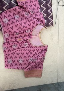 Chic Chevron &amp; Polka Dot Fabric Saree