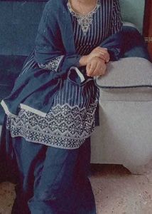 Elegant Blue Embroidered Salwar Suit