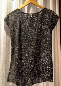 Chic Black Polka Dot sheer Blouse