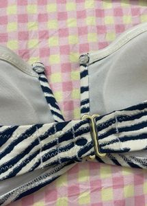 y2k Zebra Print Bikini Top