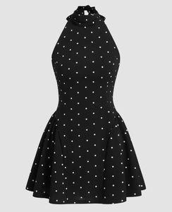Chic Black Polka Dot Mini Dress