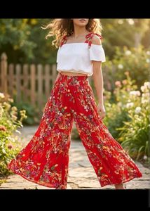 Floral Print Wide Leg plazzo