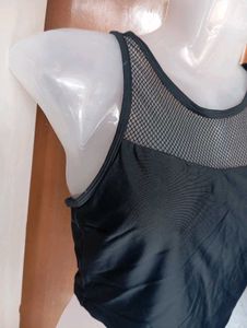 Black Mesh Tank Top