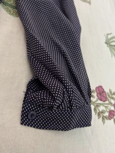 Chic Navy Polka Dot Blouse