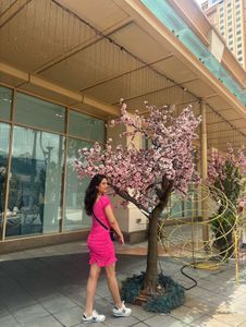 Vibrant Pink Ruched Mini Dress