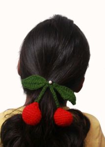 Crocheted Cherry Hair Tie