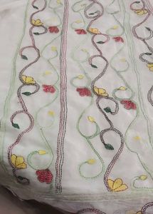 katha work Saree with Floral hand Embroidery