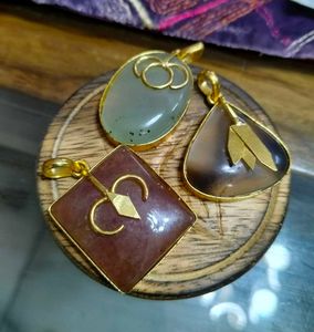 Combo Of 3 Gemstone Pendants For Women