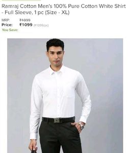 RAMRAJ Prestigious Fit Pure Cotton
