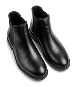 Black synthetic leather ankle Boots