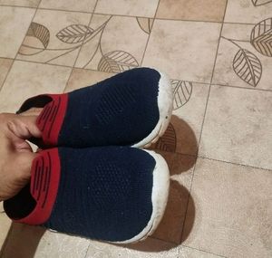 Navy &amp; Red Slip-On Shoes