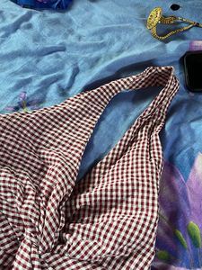 Chic Gingham Halter Neck Top
