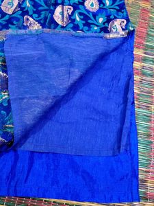 Royal Blue Brocade Saree
