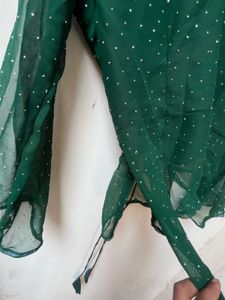 Stunning Green Embellished kurti