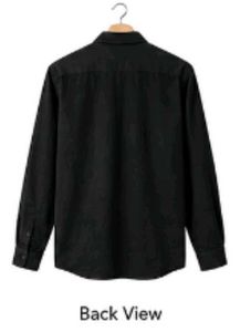 Classic Black Long Sleeve Button-Up Shirt. Size= M