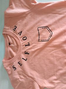 Cotton Regular Peach Color T-shirt