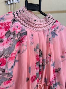 Elegant Pink Floral Kurta