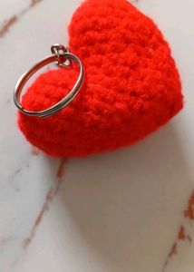 Handmade Red Heart Keychain