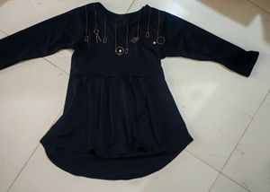 Navy Blue Dress with Embellishments