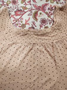 Cute Polka Dot Smocked Top