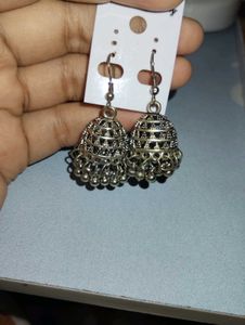 Oxidised Jhumka Earrings