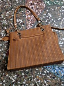 Stylish Brown Striped Shoulder Bag