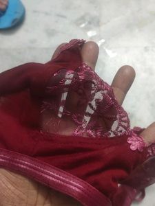 Net Bra Panty Lingerie Set Maroon Colour Size 34