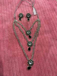 Elegant Layered Necklace & Earring Set