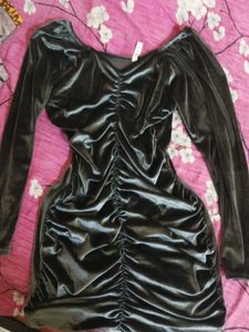 Velvet Ruched Bodycon Dress