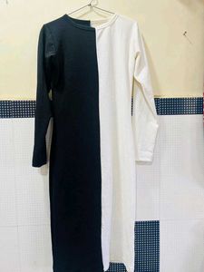 Two-Tone Long Sleeve Dress
