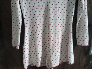 Cute Heart Print Sleep Romper