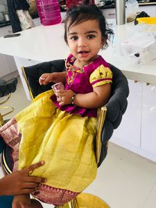 kids lehaga choli Yellow and Pink Baby Dress 6-12