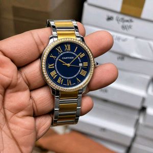 Cartier Ronde Louis watch in Silver & yellow gold