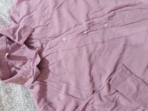 Chic Pink Oversized Collared Shirt