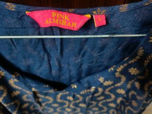 Blue Printed Cotton Kurta
