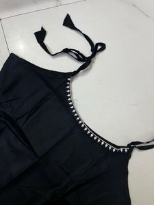 Elegant Black Kurta with White Palazzo