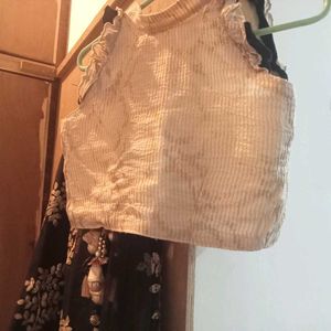 Elegant Black &amp; Gold Embroidered Lehenga