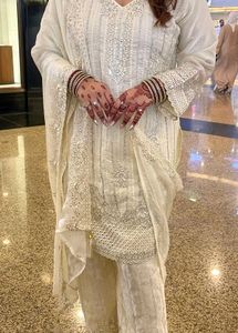 Elegant off White Pakistani suit