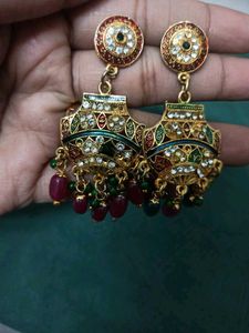 Kundan Earings For Saree And Lehnga