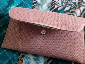 Elegant Pink Glitter Clutch Bag