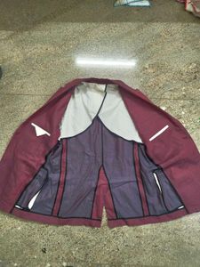 Maroon Cotton-Linen Blend Casual Blazer