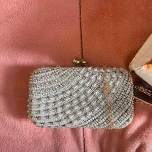 Embellished Clutch Bag with Pearls