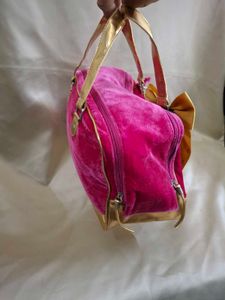Juicy Couture Pink Velvet Bow Handbag