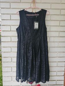 Elegant Black Lace Fit &amp; Flare Dress