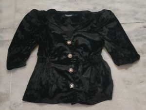 Elegant Black Velvet Top