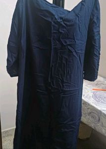 Navy Blue Embroidered Kurta
