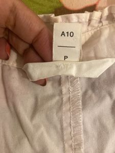 White Casual Button-Up Top